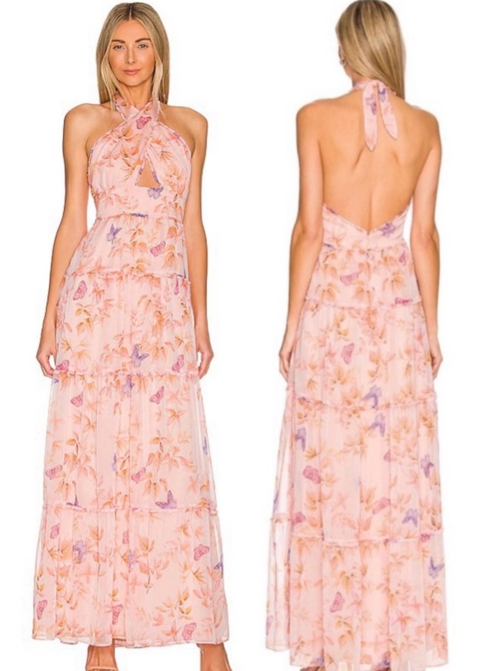 Amanda Uprichard Estella Halter Maxi Dress